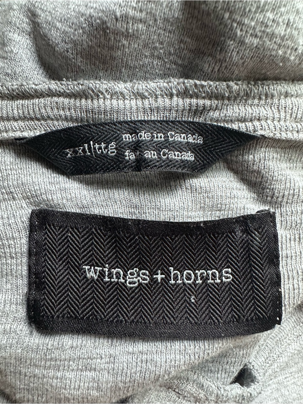 Wings + Horns Henley Shirt Gray Size XXL - Picture 3 of 4